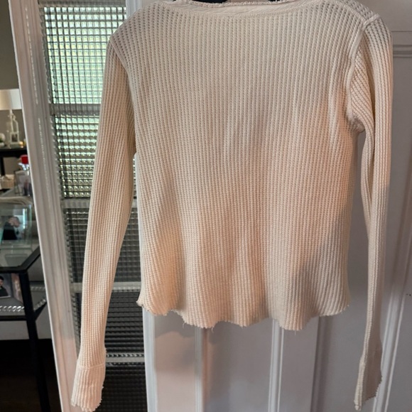 Free People Women’s Colt Top Waffle Knit Raw Hem Long Sleeves Sz M - Picture 7 of 15